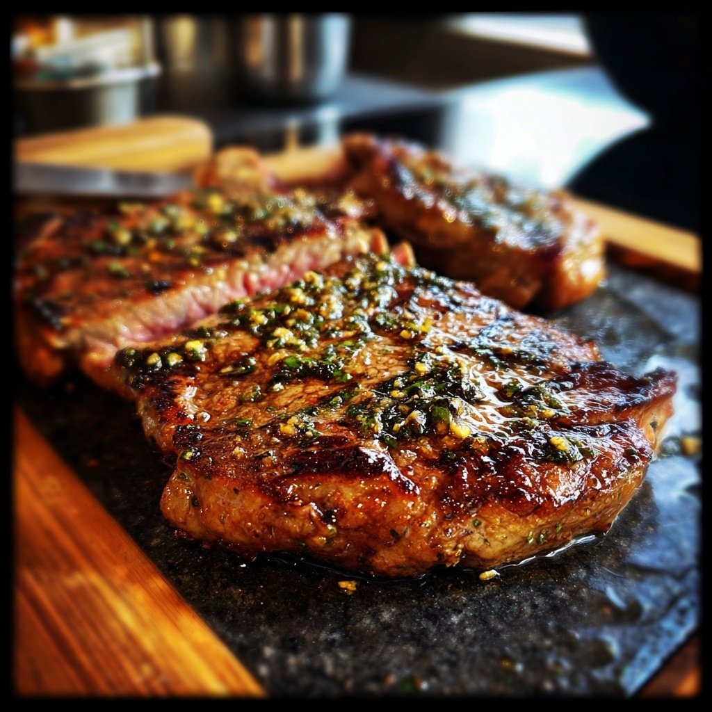 Gegrilltes Rumpsteak Mit Knoblauchbutter