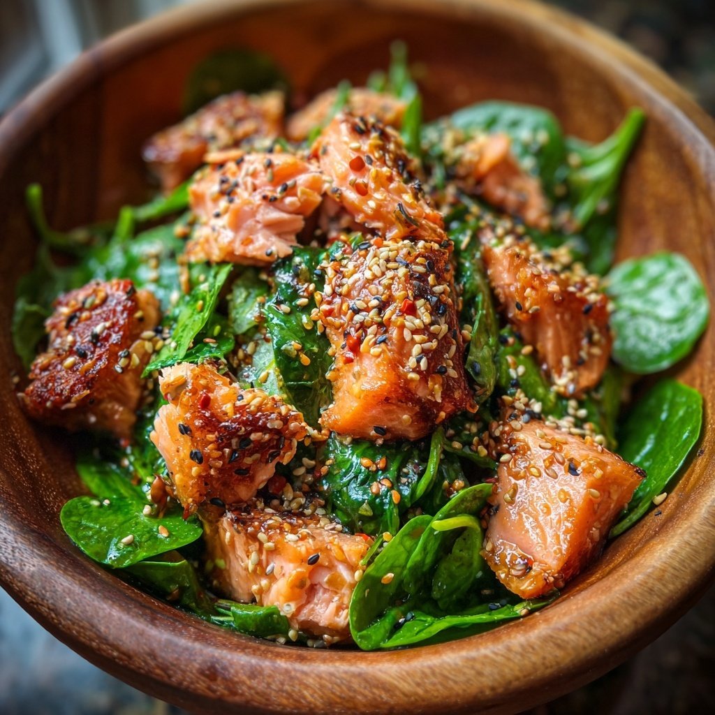 Kalorienarme Lachs Bowl Mit Spinat