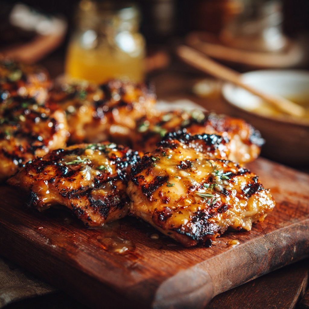 Gegrilltes Hähnchen Mit Honig Senf Marinade